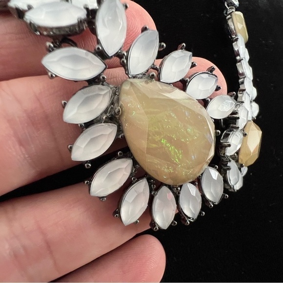 BaubleBar Faux Opal Silver Statement Necklace - Picture 2 of 4